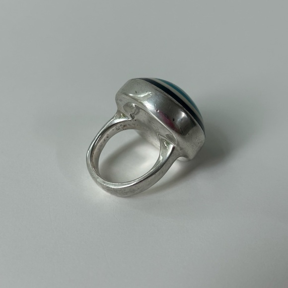 Dinosaur Designs chunky solid sterling silver and resin ring size 7 - Picture 6 of 9